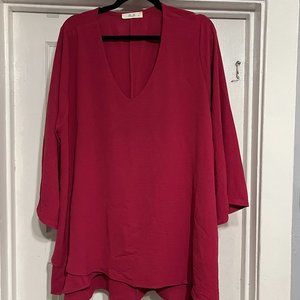 Women's 3X Jade by Jane top. NWOT. Burgundy